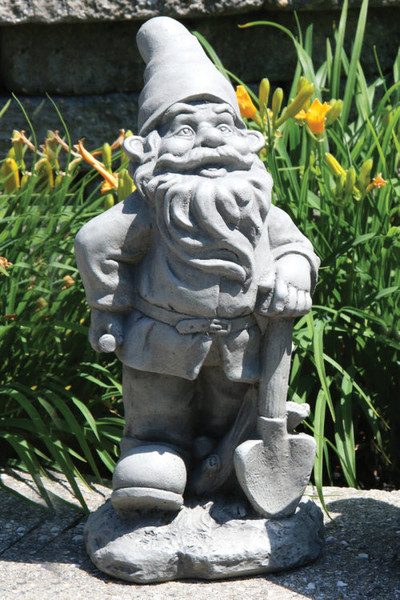 Lazy Daze Gnome with Shovel Sculpture Traditonal Fantasy Statue